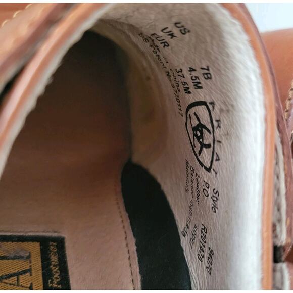 Ariat Womens Size 7B Western Closed Toe Leather Mules Shoes Brown Slip On - Picture 10 of 11